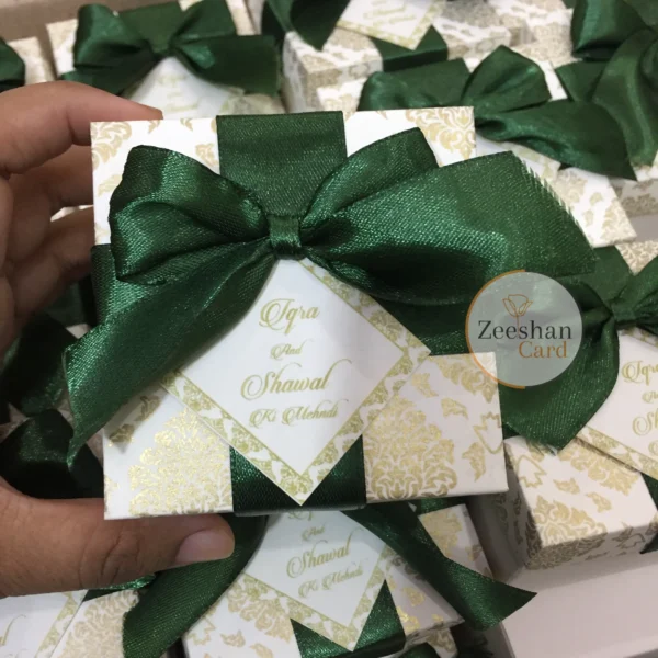 Green Ribbon Box With Tai And Tag