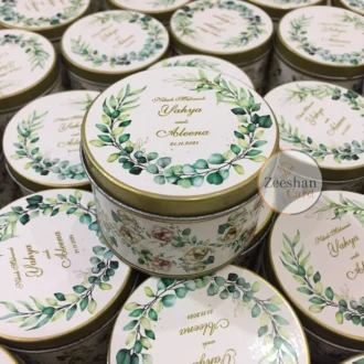 Green Flowers Tin Box