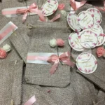 Jute Flower Pouch With Tai & Tag