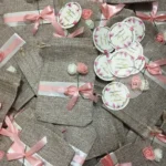 Jute Flower Pouch With Tai & Tag