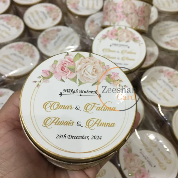 New Pink Flower Tin Box