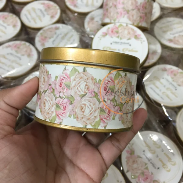 New Pink Flower Tin Box