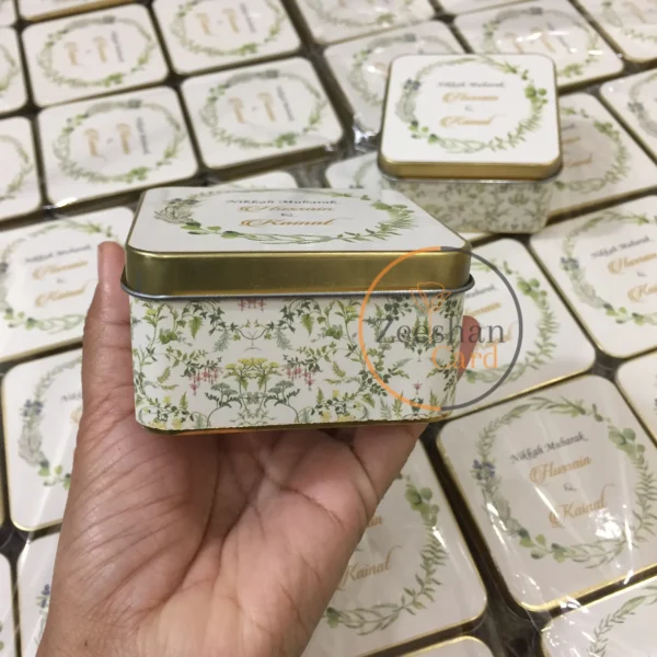 New Green Design Square Tin Box