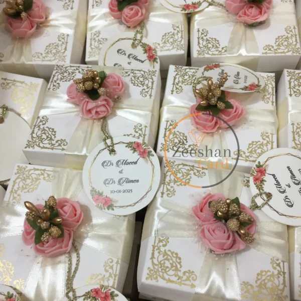 Special Cardboard Box With Flowers And Tag