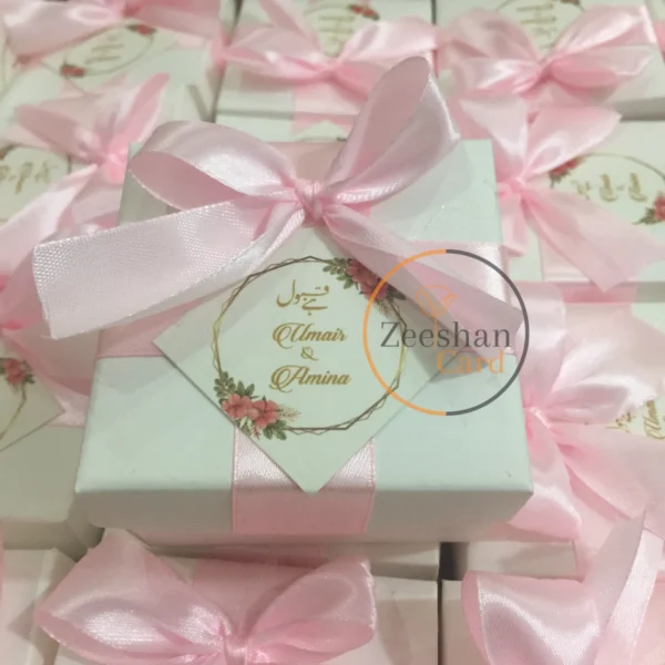 Cardborad Box With Ribbon And Tag