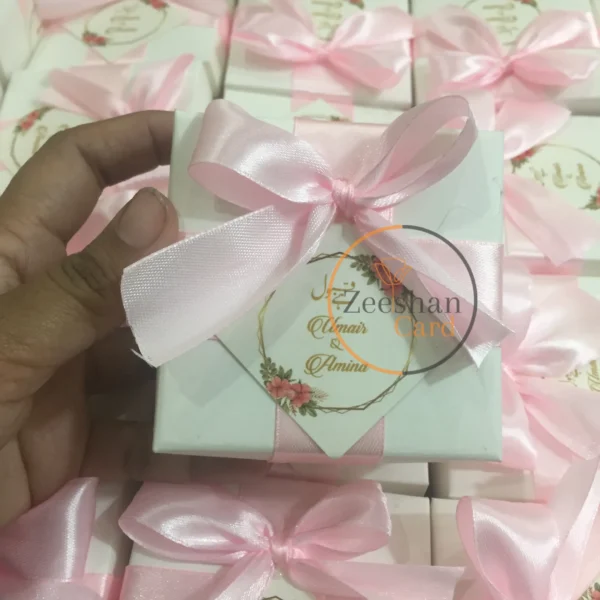 Cardborad Box With Ribbon And Tag