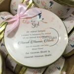 Baby Girl Announcement Half Kg Tin Box With Bow