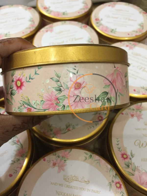 New Floral Design Half Kg Tin Box