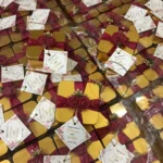 Maroon Flower And Ribbon With Tag