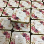 Maroon Flower Square Design