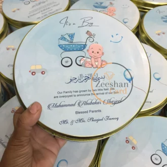 Baby Boy Announcement Half Kg Tin Box