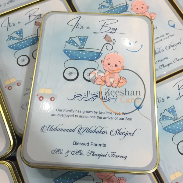 Baby Boy Announcement Kg Tin Box