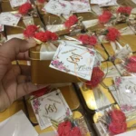 Red Flower And Ribbon Tag Tin Box