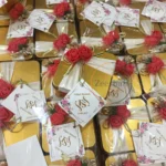 Red Flower And Ribbon Tag Tin Box