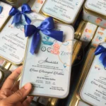 Baby Announcement Tin Box With Bow