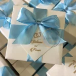 Sky Blue Ribbon Box With Tag