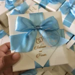 Sky Blue Ribbon Box With Tag