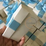 Sky Blue Ribbon Box With Tag