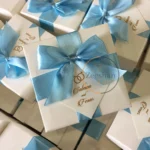 Sky Blue Ribbon Box With Tag