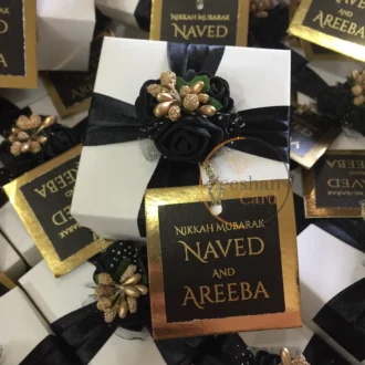 Black Flowers Box With Tag