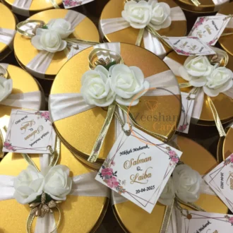 Flower Half Kg Tin Box With Tag