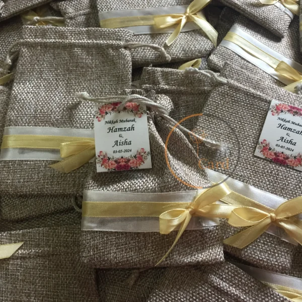 jute Pouch With Bow