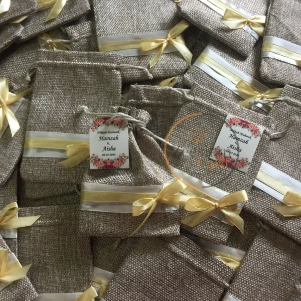 jute Pouch With Bow