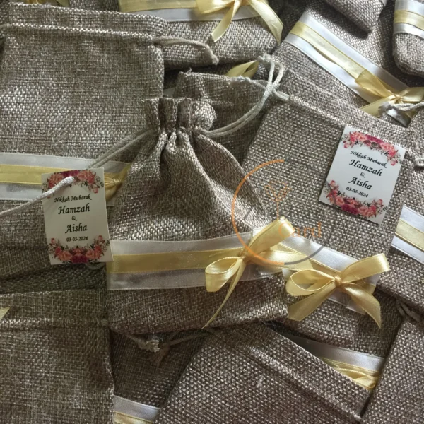 jute Pouch With Bow