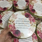 Mehroon Flower Printed Half Kg Tin Box