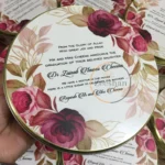 Mehroon Flower Printed Half Kg Tin Box