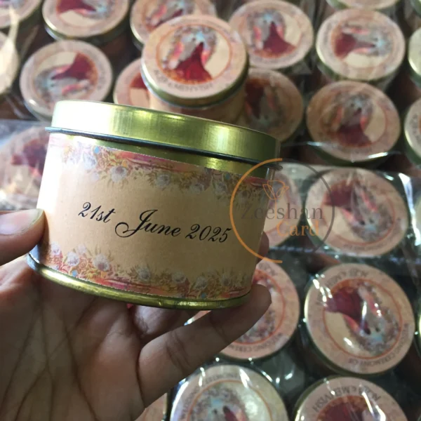 Floral Design Tin Now With Couple Printed