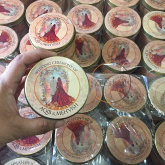 Floral Design Tin Now With Couple Printed