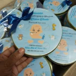 Baby Boy Half Kg Tin Box With Bow