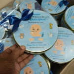 Baby Boy Half Kg Tin Box With Bow