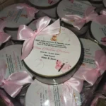 Baby Girl Announcement Half Kg Tin Box With Bow