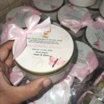 Baby Girl Announcement Half Kg Tin Box With Bow