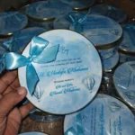 New Bone Baby Boy Half Kg Tin Box With Bow