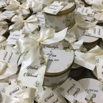 New Design Tin Box With Bow And Tag