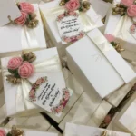 Pink Flowers Cardborad Box With Floral Tag