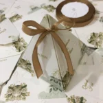 New Flowers Design Triangle Bid Box With Bow