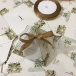 New Flowers Design Triangle Bid Box With Bow